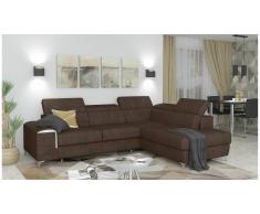 JUSTyou Caio Canapé d'angle Marron Velours