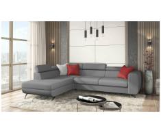 JUSTyou Corina Canapé d'angle Gris Tissu structuré