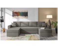 JUSTyou Savio Canape panoramique Gris Tissu structure