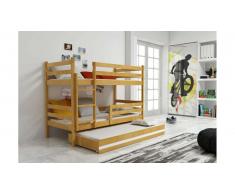 JUSTyou Kera+lit supplémentaire Lit Aulne Blanc