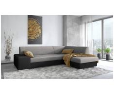 JUSTyou Panaro Canapé d'angle Gris Cuir synthetique