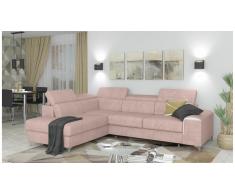 JUSTyou Caio Canapé d'angle Rose Velours