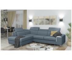 JUSTyou Caio Canapé d'angle Bleu Velours