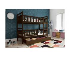 JUSTyou Tobi Lit superposé Chocolat Noyer 80x185 cm