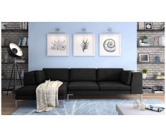 JUSTyou Remi Canapé d'angle Noir Gauche