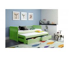 JUSTyou Briko Lit fonctionnel Vert 80x160 cm