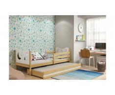 JUSTyou Ola+lit supplémentaire Lit Pin Blanc