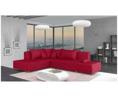 JUSTyou Livia Canapé d'angle Rouge Velours