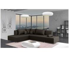 JUSTyou Livia Canapé d'angle Marron Velours