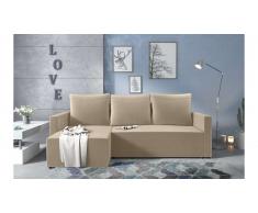 JUSTyou Kaori Canape d'angle Beige Velours