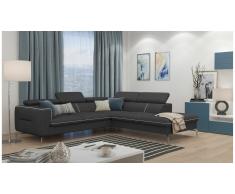 JUSTyou Diogo Canapé d'angle Gris Tissu structuré