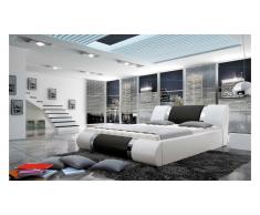 JUSTyou ATLANTIS Lit rembourré 175x239x83 Blanc Noir