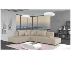 JUSTyou Livia Canapé d'angle Marron Tissu structuré