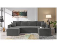 JUSTyou Savio Canape panoramique Gris Velours