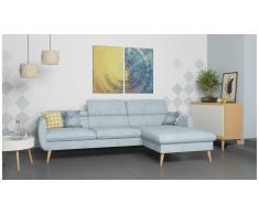 JUSTyou Nuno Canapé d'angle Bleu Velours