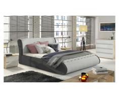 JUSTyou Tessa Lit rembourre Blanc | Gris 140x200