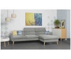 JUSTyou Nuno Canapé d'angle Gris Velours