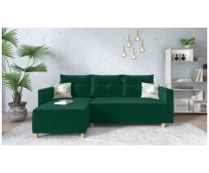 JUSTyou Lamone Canapé d'angle Vert Velours