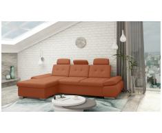 JUSTyou Carlota Canapé d'angle Orange Velours