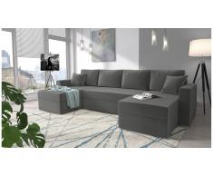 JUSTyou Rubicon Canape panoramique Gris Velours