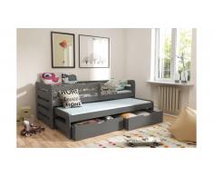 JUSTyou KOBI I Lit gigogne enfant 192x95,5x69 Graphit