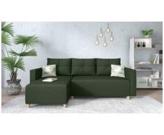 JUSTyou Lamone Canapé d'angle Vert Tissu structure