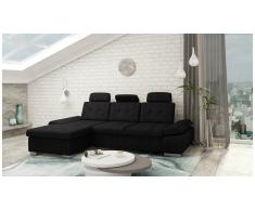 JUSTyou Carlota Canapé d'angle Noir Velours