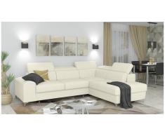 JUSTyou Caio Canapé d'angle Beige Cuir synthétique