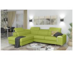 JUSTyou Caio Canapé d'angle Vert Cuir synthétique