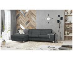 JUSTyou Lino Canapé d'angle Gris Velours