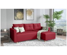 JUSTyou Livenza Canapé d'angle Rouge Cuir synthetique