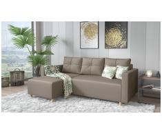 JUSTyou Livenza Canapé d'angle Marron Cuir synthetique