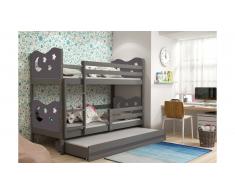 JUSTyou Ola+lit supplémentaire Lit Anthracite