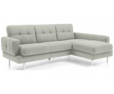 JUSTyou Chayma Canapé d'angle Velours Gris