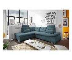 JUSTyou Arkansas Canapé d'angle Bleu