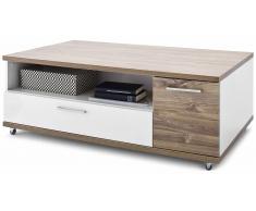 JUSTyou Indio Table basse Blanc| Chene Stirling
