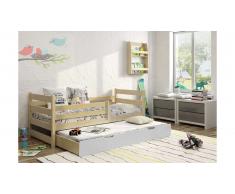 JUSTyou Jerry Lit fonctionnel Pin Blanc 80x185 cm