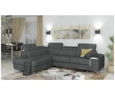 JUSTyou Caio Canapé d'angle Gris Velours