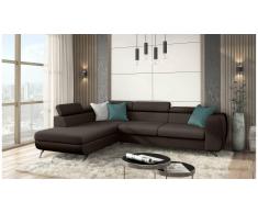 JUSTyou Corina Canapé d'angle Marron Velours