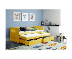 JUSTyou Briko Lit fonctionnel Jaune 90x188 cm