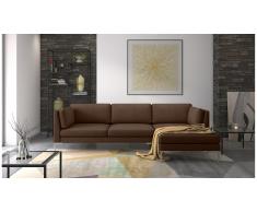 JUSTyou Siri Canapé d'angle Marron Velours