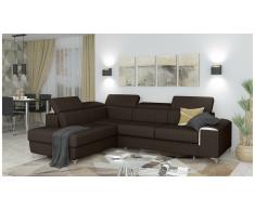 JUSTyou Caio Canapé d'angle Marron Tissu structuré