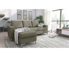 JUSTyou Eli Canapé d'angle Beige Cuir synthétique