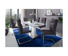 JUSTyou Parcos Table de salle a manger Blanc brillant