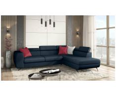 JUSTyou Corina Canapé d'angle Bleu Cuir synthétique