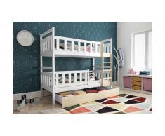 JUSTyou Tobi Lit superposé Blanc Pin 80x185 cm