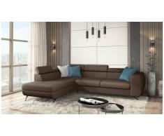 JUSTyou Corina Canapé d'angle Marron Cuir synthétique