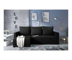 JUSTyou Kaori Canape d'angle Noir Tissu structure