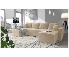 JUSTyou Rubicon Canape panoramique Beige Velours