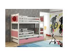 JUSTyou Leon Lit superposé Rose 80x160 cm